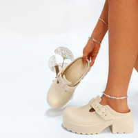 Mules compensées de luxe en EVA pour femme, style sabot épais, idéales pour l'été et le printemps