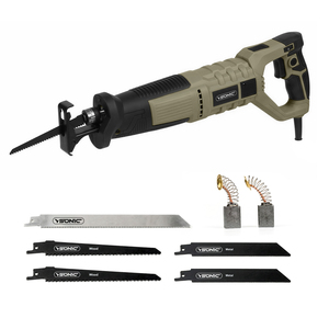 Sierra Recíproca de 7 Amperios 360 °   Sierra Recíproca Eléctrica con Mango Giratorio y 5 Hojas para Cortar Madera, Metal, Láminas y PVC - Product Image 1