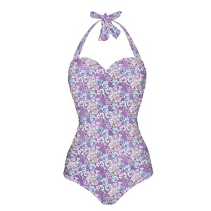Bikini tejido con tirantes, ropa de playa, verano 2025, Fiesta en la playa, estampado de Damas maduras a pedido, traje de baño Retro de una pieza personalizado - Product Image 3