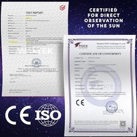 Verres à éclipse solaire approuvés par l'AAS Certifiés CE et ISO Nuances sûres pour la visualisation directe du soleil