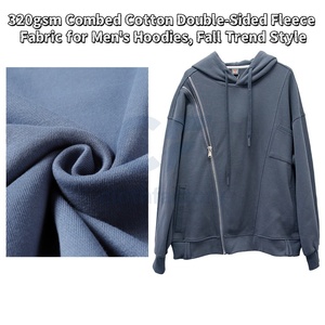Thời trang 85.9% combed bông 14.1% <span class=keywords><strong>Polyester</strong></span> Hoodies vải dệt kim hai mặt vật liệu mềm mại và thoáng khí cho áo nỉ - Product Image 3