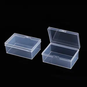 コレクションコンテナケースプラスチック透明収納ボックス小さなクリアストアボックス蓋付きジュエリー仕上げアクセサリー
