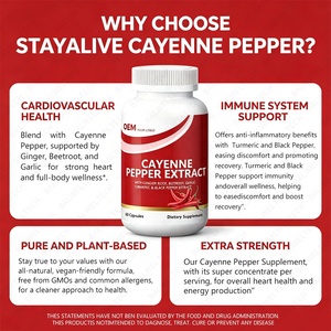 Cápsulas de Pimienta de Cayena de Marca Privada, Cápsulas de Extracto de Pimienta de Cayena, Favorecen la Circulación y la Salud del Corazón - Product Image 5