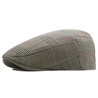 Hombre Caballero Lana Plaid Tartan Houndstooth Herringbone Corduroy Cabbie Jeff Cap Driver Cap