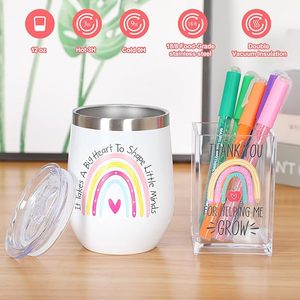 Regalos de maestros para mujeres Apreciación Maestro Regalos de <span class=keywords><strong>Navidad</strong></span> Regalos de cumpleaños únicos <span class=keywords><strong>Cesta</strong></span> de vaso - Product Image 4