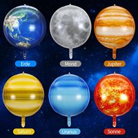 Ballon Planète de 22 Pouces 4d Sphérique Espace Univers Thème Système Solaire Planète Film Aluminium Ballon Décoratif