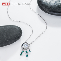 Collier GIGAJEWE en moissanite blanche taille nuage 2 carats, couleur D, or massif 9K 14K 18K, pendentif nuage de pluie, bijoux personnalisés