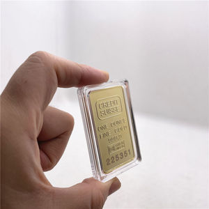 Ninguno Barra de lingotes chapada en oro magnético <span class=keywords><strong>Credit</strong></span> <span class=keywords><strong>Suisse</strong></span> Moneda cuadrada de oro fino de 1oz Lingotes falsos - Product Image 5