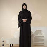 Nouveaux vêtements usine Jersey musulman modeste grande taille sans couture Abaya robe moyen-orient femmes Hijab écharpe Ramadan dubaï Long caftan