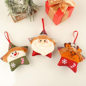 Adornos Navideños de Peluche Creativos con Forma de Papá Noel, Alce y Árbol de Navidad, Colgante de Muñeco Pentagrama Navideño - Product Image 3