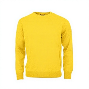 เสื้อสเวตเตอร์ผู้ชายสีเหลือง คอวี ทรงปกติ สีพื้น สไตล์ลำลอง - Product Image 1