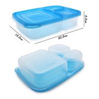 Boîte à Lunch étanche en plastique, réutilisable, pour adultes, 7 pièces, avec 3 compartiments