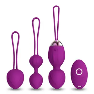 2 in 1 Silikon Vagina Übungen Ferngesteuerter Eiervibrator Sexspielzeug für Damen Kegel-Ball - Product Image 1