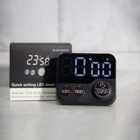 EMAF Pomodoro minimalis bergaya Magnet masak dapur Mini Digital hitung mundur koin kecil operasi Shower Timer dengan tampilan Led