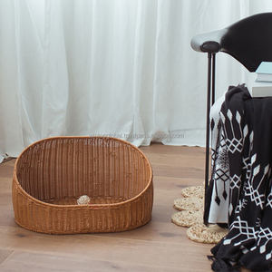 Luxury Four Seasons Removable Washable Linen Cat Sofa Hand-Woven Semi-Envelope <b>Wrap</b>-around Style Fashion Design Premium Pet <b>Bed</b> - Product Image 6