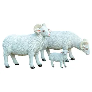 Sıcak satış keçi fiberglas heykel açık havada gerçekçi simülasyon bahçe avlu Sheeps modeli manzara süsler