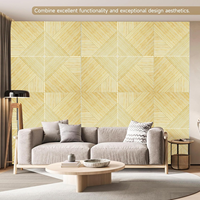 Panneaux acoustiques muraux en fibre de polyester PET, rainurés CNC, imprimés avec un motif bois UV, panneaux décoratifs absorbants le son