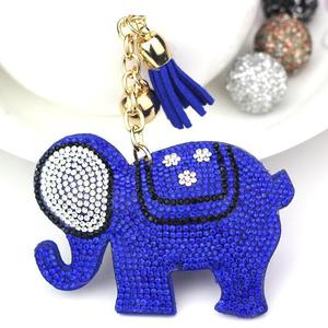 Hot Selling Velvet Ribbon <strong>Elephant</strong> Keychain Bag Charm Metal Lucky Pendant Rhinestone Decor <strong>Gift</strong> <strong>for</strong> <strong>Women</strong> Handbag Accessory - Product Image 5