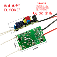 Alimentation CE 24V500MA à tension constante interne, adaptateur réglable pour ventilateur, caméra, décodeur, lampe LED, bande lumineuse, éclairage d'incendie 08