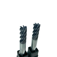 Fraise à queue plate en carbure de tungstène à 6 dents, 6 flûtes, personnalisable, revêtue, pour usinage CNC, OEM, résistante à l'usure