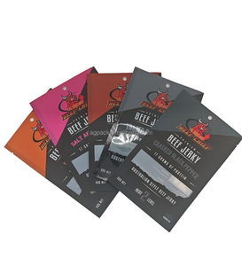 Sacchetti Personalizzati in PE Antiodore per Confezionamento di Carne Secca, Buste con Chiusura su 3 Lati, Finestra Trasparente e Foro - Product Image 3
