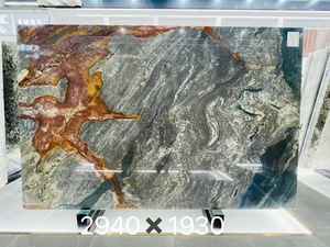 Plan de travail en quartzite <span class=keywords><strong>bleu</strong></span> <span class=keywords><strong>Louise</strong></span>, panneau mural en marbre Azul Luise, design moderne de luxe, dalle de marbre polie pour plans de travail - Product Image 4