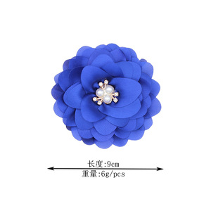 Fleurs en tissu de mousseline à prix d'usine avec perles et strass pour accessoires de coiffure DIY pour filles (bandeaux, pinces, etc.) – Fleurs uniques - Product Image 2