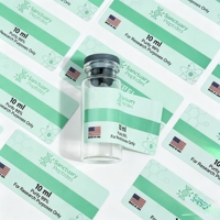 Étiquettes personnalisées en rouleau de PP imperméables pour flacons de peptides, autocollants imprimés durables pour cosmétiques, produits de beauté et soins personnels