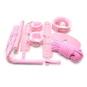 Nouvel ensemble de 7 pièces de jouets érotiques 4 couleurs New York : Kit de bondage en cuir, jeu de soumission BDSM, jouet sexuel en <span class=keywords><strong>peluche</strong></span> pour fétichistes - Product Image 4