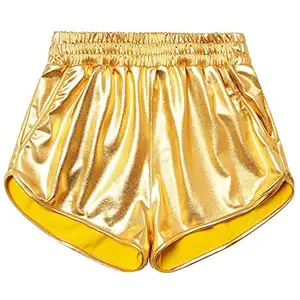 Ecoparty Meiden Metallic Shorts Sprankelende Glanzende Hotpants Goud/Zilver/Roze Outfit