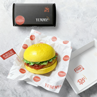 Combinaison Hamburger Box Set Impression Logo Restauration rapide À emporter Papier ondulé Burger Boîte pour petit déjeuner Boutique