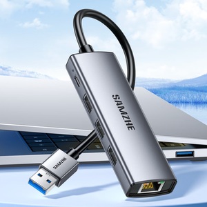 SAMZHE Station d'accueil Type-C USB-C vers Ethernet Gigabit, adaptateur de station d'accueil d'extension <span class=keywords><strong>RJ45</strong></span>, séparateur <span class=keywords><strong>Thunderbolt</strong></span> <span class=keywords><strong>4</strong></span> universel pour ordinateur portable MacBook - Product Image 3