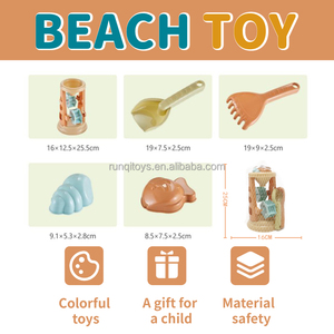 Ensemble de 5 jouets de <span class=keywords><strong>sable</strong></span> de plage d'été éducatifs château en plastique avec moule pour animaux et pelle adapté aux bébés pour une utilisation en piscine extérieure - Product Image 4