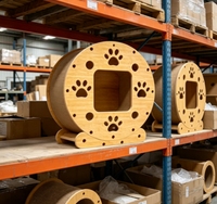 Plaque latérale circulaire en bambou pour niche à chat, avec trous de ventilation multi-pattes, panneau de remplacement détachable pour cachette de chat, à assembler soi-même