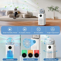 Purificador de Aire Inteligente 3 en 1 AVICHE con Humidificador y Ventilador, Nuevo Combo de Tendencia para Hogar, Bebés, Salón, Oficina con Monitoreo de Aire