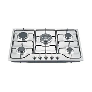 China manufacture gas stove 5 burners chimney and hobs gas stove