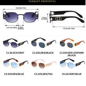 Gafas de Sol Cuadradas de Metal Retro Modernas 2025 con Logotipo Personalizado para Hombre y Mujer, Gafas de Sol Poligonales con Marco Pequeño de Aleación y Protección UV400 - Product Image 4