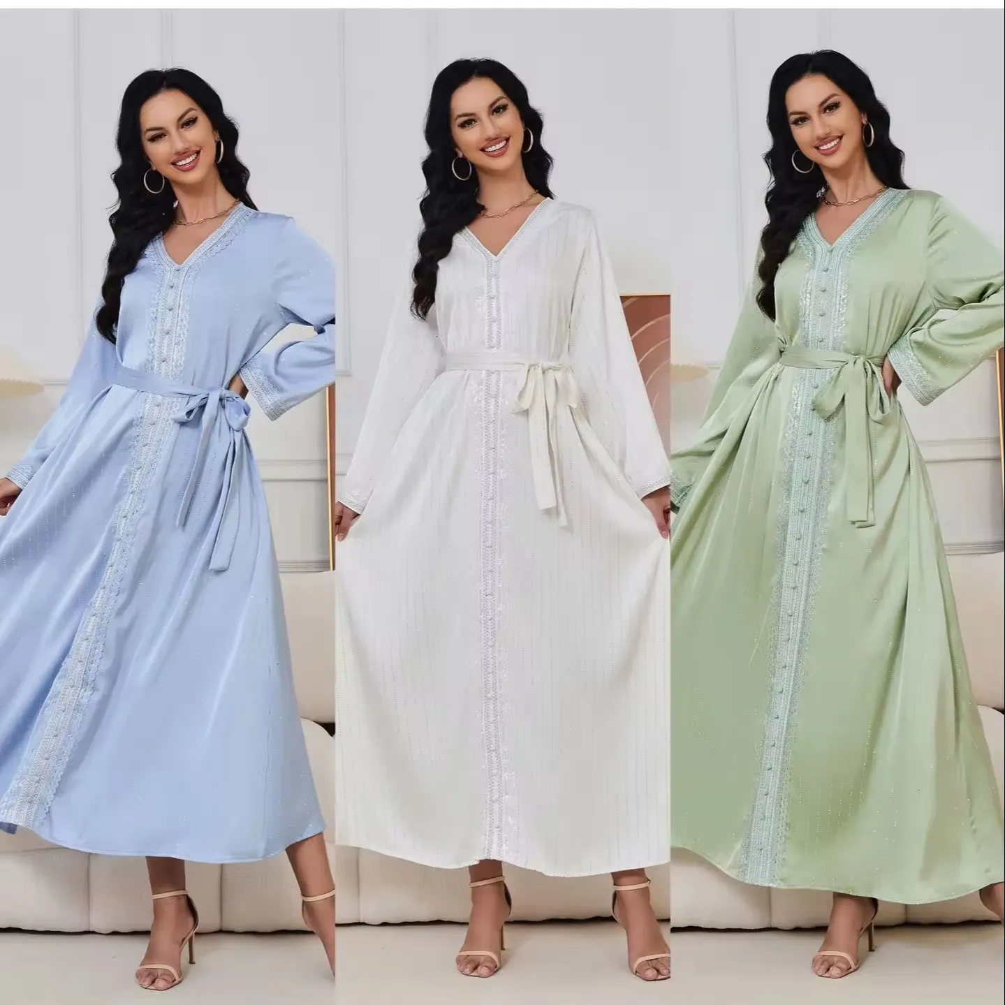 Roupas modestas elegantes e elegantes de alta qualidade por atacado para mulheres muçulmanas bordadas estilo abayas em dubai