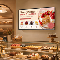Écran mural commercial de 65 pouces avec panneau IPS à quatre bords égaux pour la signalisation numérique des menus dans les cafés et les boulangeries