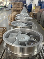Huada GKF Hochtemperatur- und Hochfeuchtigkeitsbeständiger Axialventilator Edelstahl-Kanal Aluminiumflügel Kugellager Starker Wind