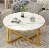 Table basse ronde en dalle de roche moderne de luxe léger Table à thé ronde de ménage de salon petite Table simple