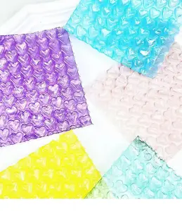 形状心形塑料薄膜气泡邮件信封防震礼品粉色防水包装袋