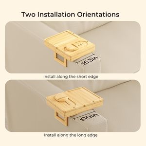 New Product Bamboo Sofa Arm <strong>Tray</strong> Couch Snack Holder Caddy Bar Arm <strong>Table</strong> Organizer Armrest Organizer Anti-Slip <strong>Tray</strong> - Product Image 5