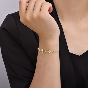 Star Crystal <b>Bracelet</b> Copper Alloy <b>Adjustable</b> Chain Everyday Wear - Product Image 3
