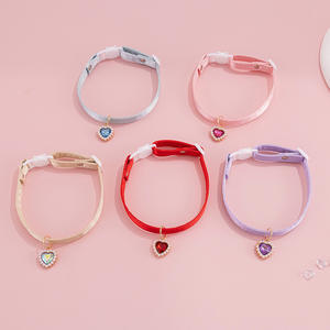 <span class=keywords><strong>Collar</strong></span> Ajustable con Adorno de Diamantes Rojos para Gatos y Cachorros, Diseño Sólido, Accesorios de Aleación - Product Image 2