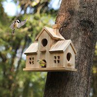 Nichoir en bois pour oiseaux à suspendre en extérieur, nichoir de jardin