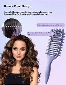 Cepillo de Peinado 3 en 1: Desenredante, Moldeador y Definidor de Rizos, con Diseño Hueco, Herramienta Profesional para Barbería - Product Image 5