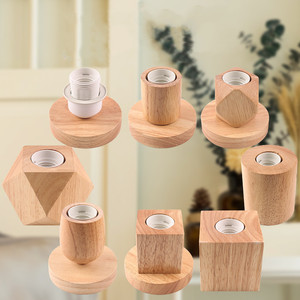 Khe Cắm Bằng Gỗ Ổ Cắm Vít Bóng Đèn Gỗ Rắn Đèn Cơ Sở Sồi Ánh Sáng Cơ Sở W/Cắm <span class=keywords><strong>E27</strong></span> Tùy Chỉnh Ánh Sáng Ban Đêm Chủ Cho LED Ánh Sáng - Product Image 2