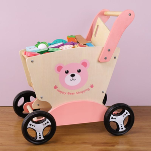Chariot de transport multifonctionnel Ours, jouet éducatif pour couper les fruits et légumes, jeux d'apprentissage pour enfants, tout-petits garçons et filles - Product Image 4