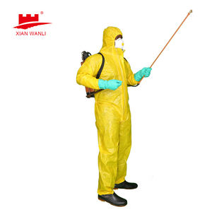ชุดทำงานทิ้งงาน OEM เสื้อผ้านิรภัยสำหรับ3B สารเคมีกรดวัสดุ PE P EOS ชนิดฆ่าเชื้อ - Product Image 1